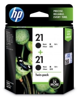 HP 21A Ink Cartridge, Black, Twin Pack