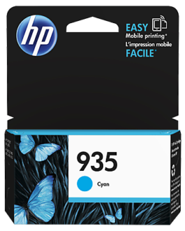 HP Officejet 935 Ink Cartridge, Cyan, (C2P20AA)