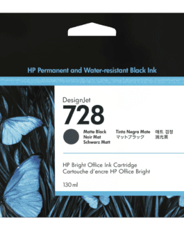 HP DesignJet 728 Matte Black Ink Cartridge, 130ml